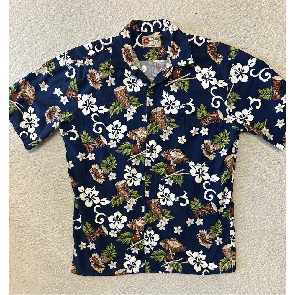 Hilo Hattie Mens Short Sleeve The Hawaiian Floral Shirt Medium